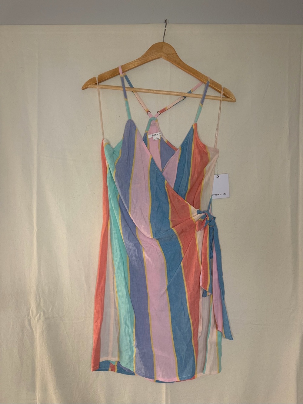 Multicolor Striped Wrap Sundress - Women Dresses
